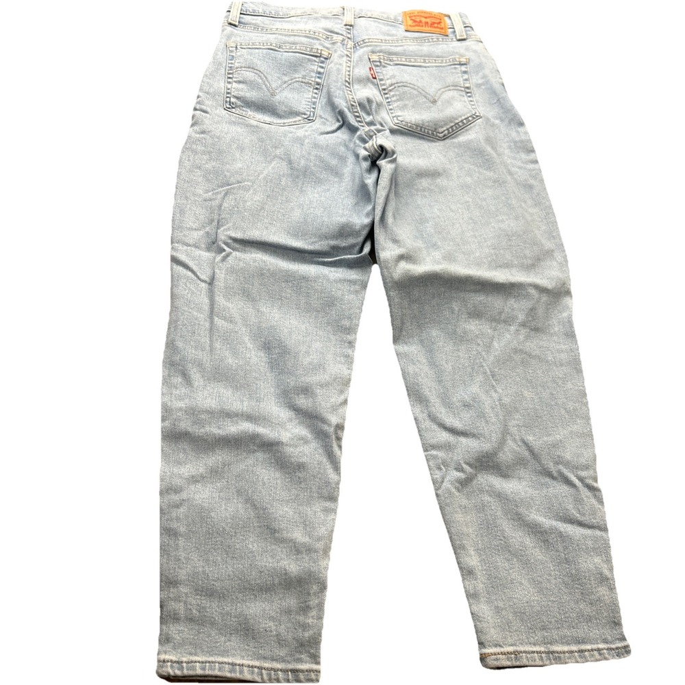 Levi's High Waisted Mom Jeans Womens 30x27 Blue Denim Light Wash 25 Inseam